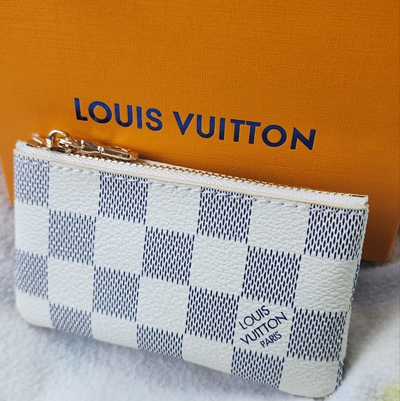 Louis Vuitton Pochette Cles Damier Azur Canvas Coin Purse Key Pouch - Picture 1 of 7